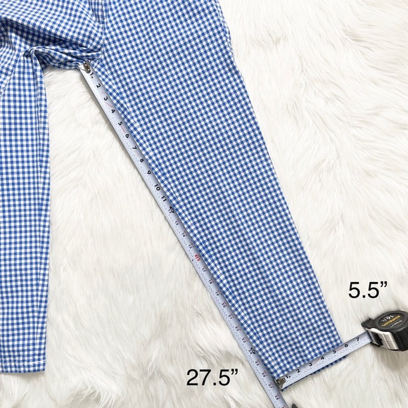 SOLD-Talbots Blue and White Gingham Check Print Girlfriend Chino Pants - Picture 10 of 10